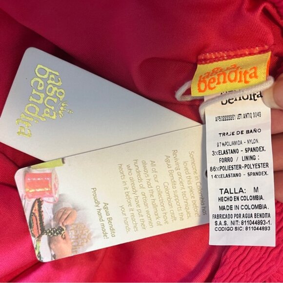 NWT Agua Bendita Leti Antiq Pink One Piece Swimsuit - Picture 8 of 12